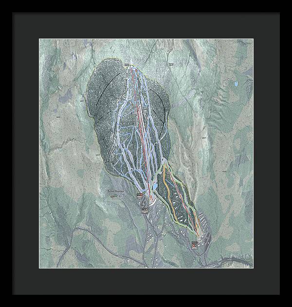 Burke Mtn Ski Trail Map - Framed Print - Powderaddicts