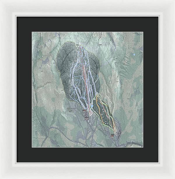 Burke Mtn Ski Trail Map - Framed Print - Powderaddicts