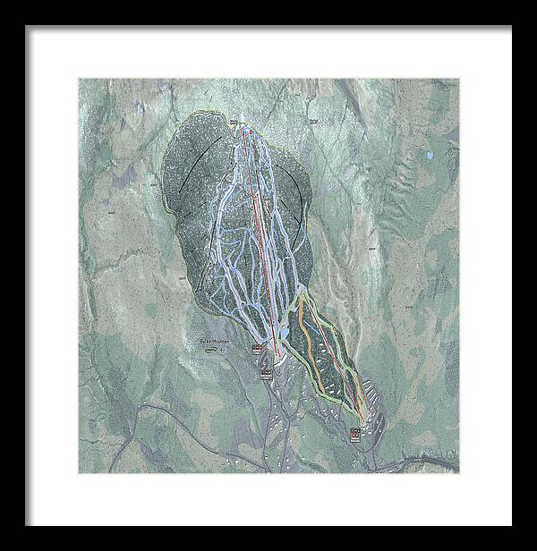 Burke Mtn Ski Trail Map - Framed Print - Powderaddicts