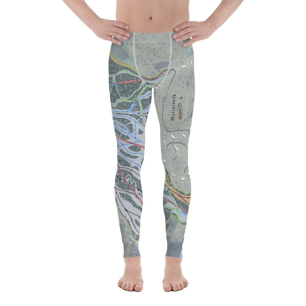 Buttermilk, Colorado Ski Trail Map Men's Base Layer Bottom - Powderaddicts
