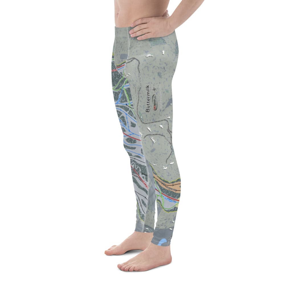 Buttermilk, Colorado Ski Trail Map Men's Base Layer Bottom - Powderaddicts