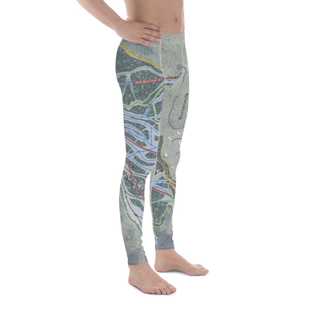 Buttermilk, Colorado Ski Trail Map Men's Base Layer Bottom - Powderaddicts