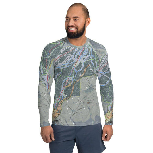 Buttermilk, Colorado Ski Trail Map Men's Base Layer Top - Powderaddicts