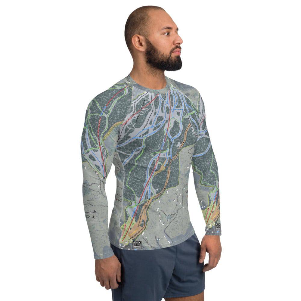 Buttermilk, Colorado Ski Trail Map Men's Base Layer Top - Powderaddicts