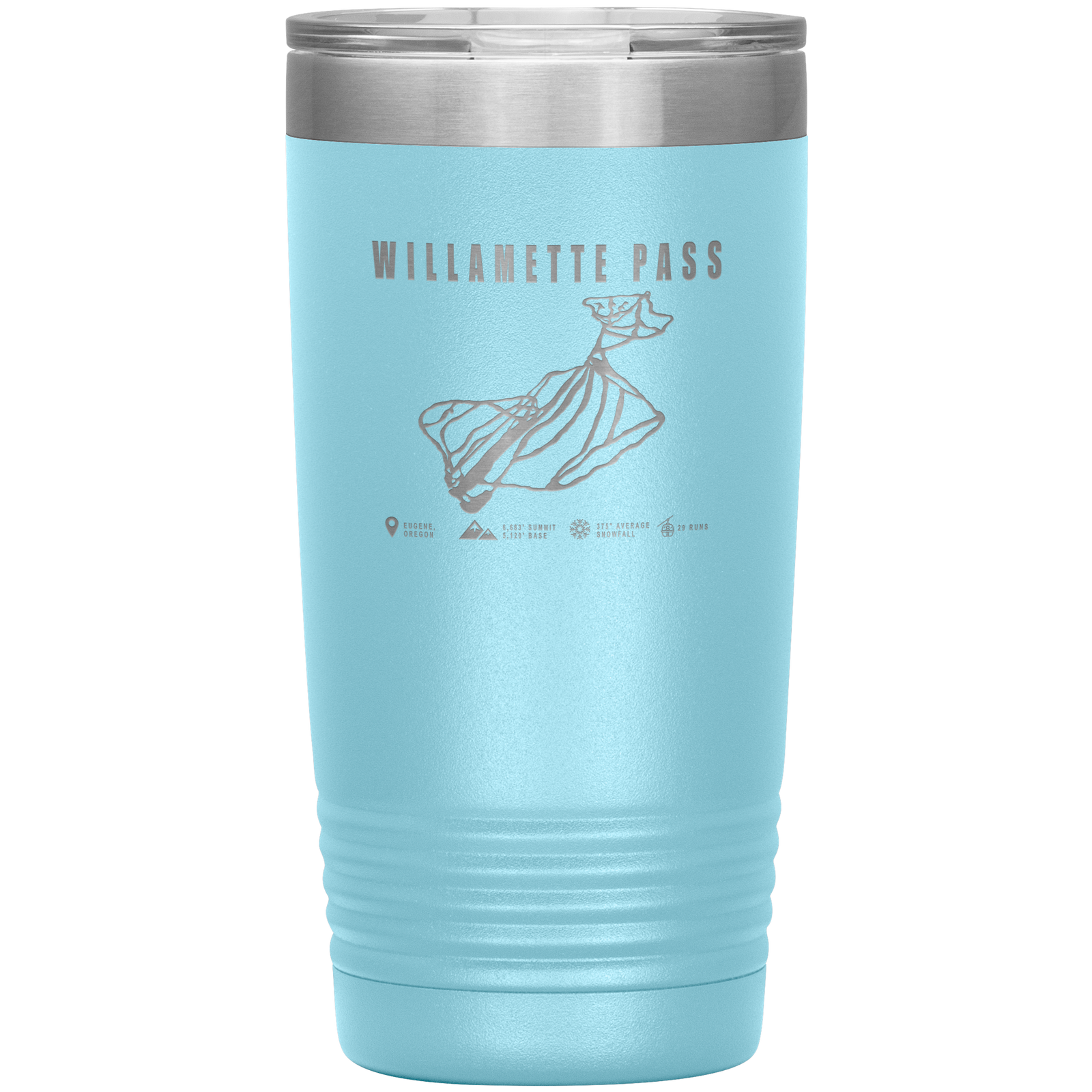 Willamette Pass, Oregon Ski Trail Map 20oz Tumbler - Powderaddicts