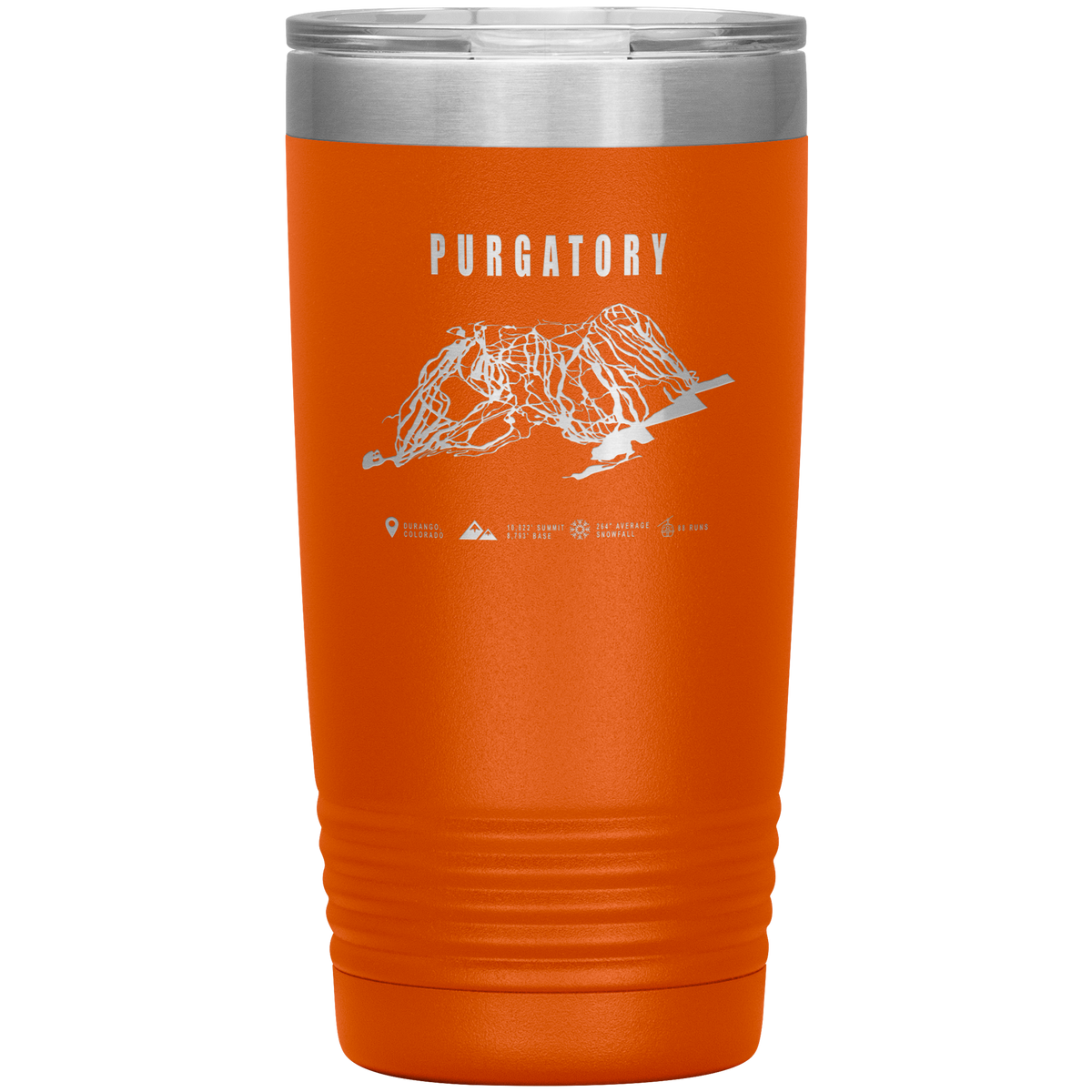 Purgatory Colorado Ski Trail Map 20oz Tumbler - Powderaddicts