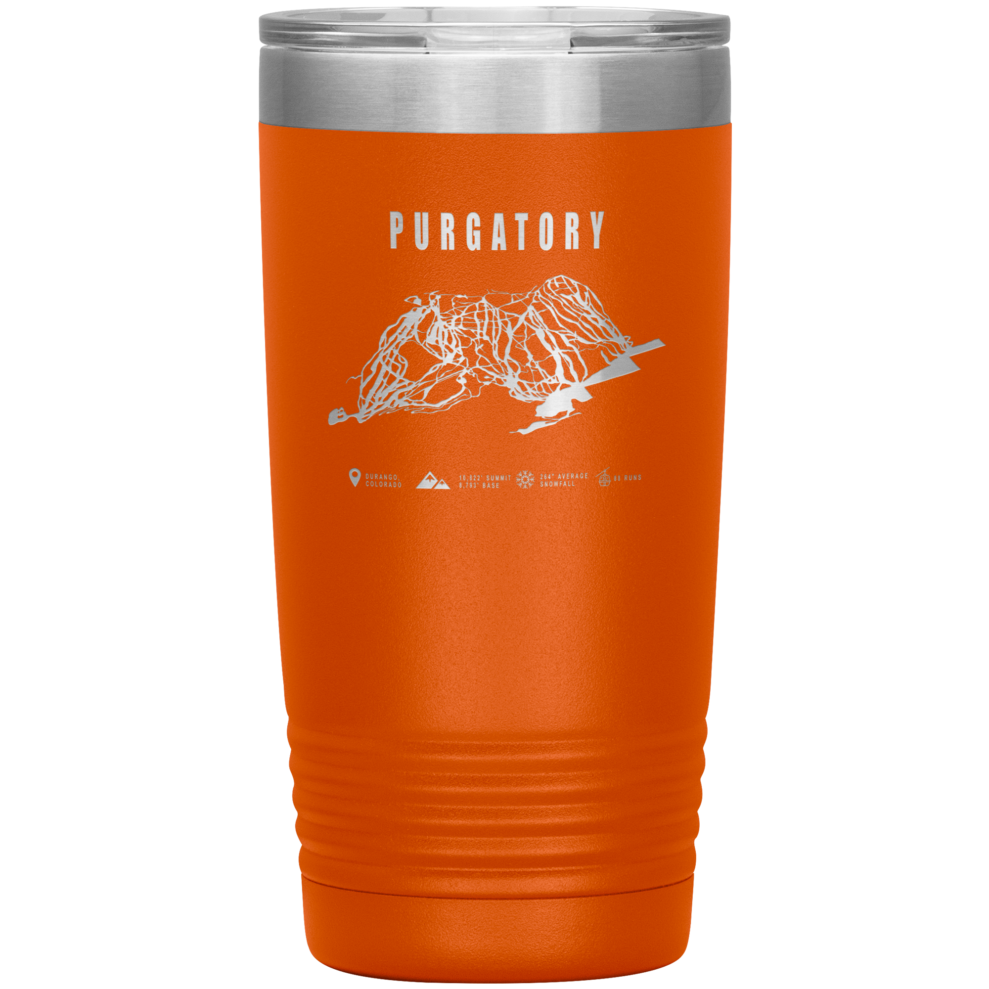 Purgatory Colorado Ski Trail Map 20oz Tumbler - Powderaddicts