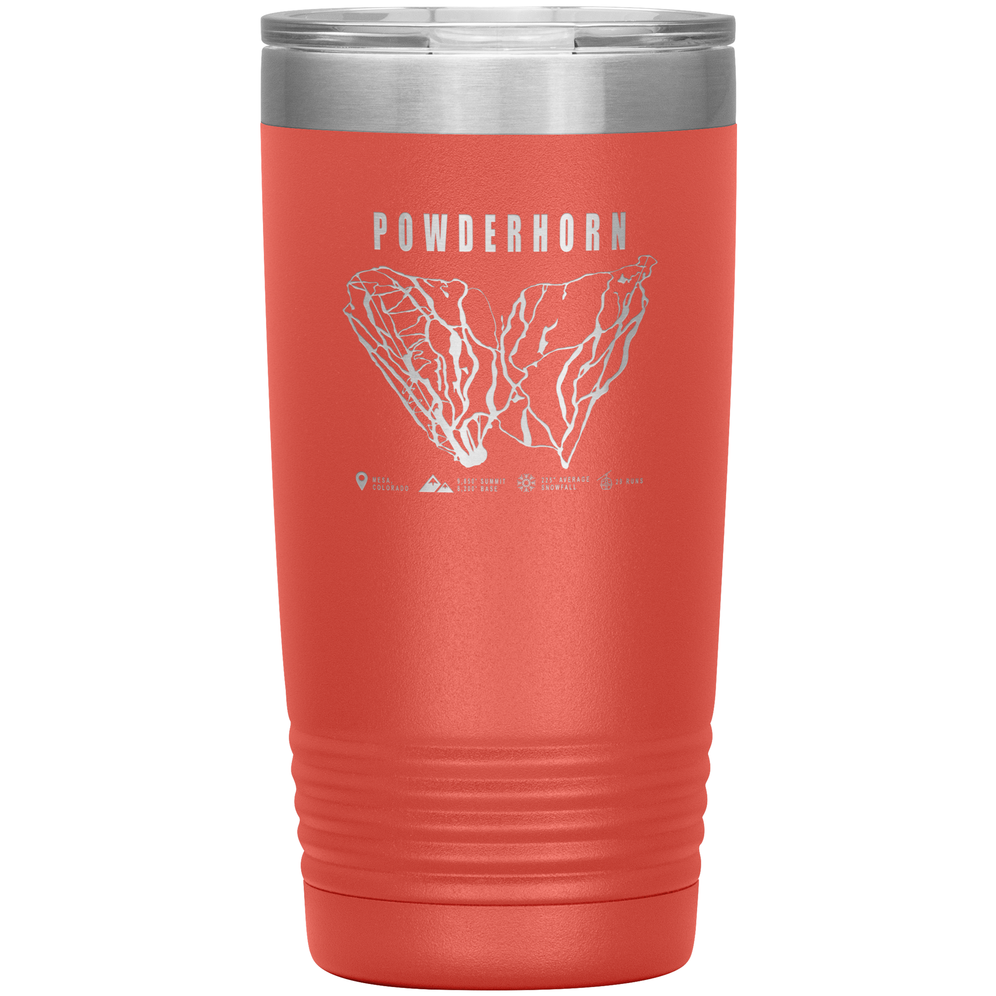 Powderhorn Colorado Ski Trail Map 20oz Tumbler - Powderaddicts