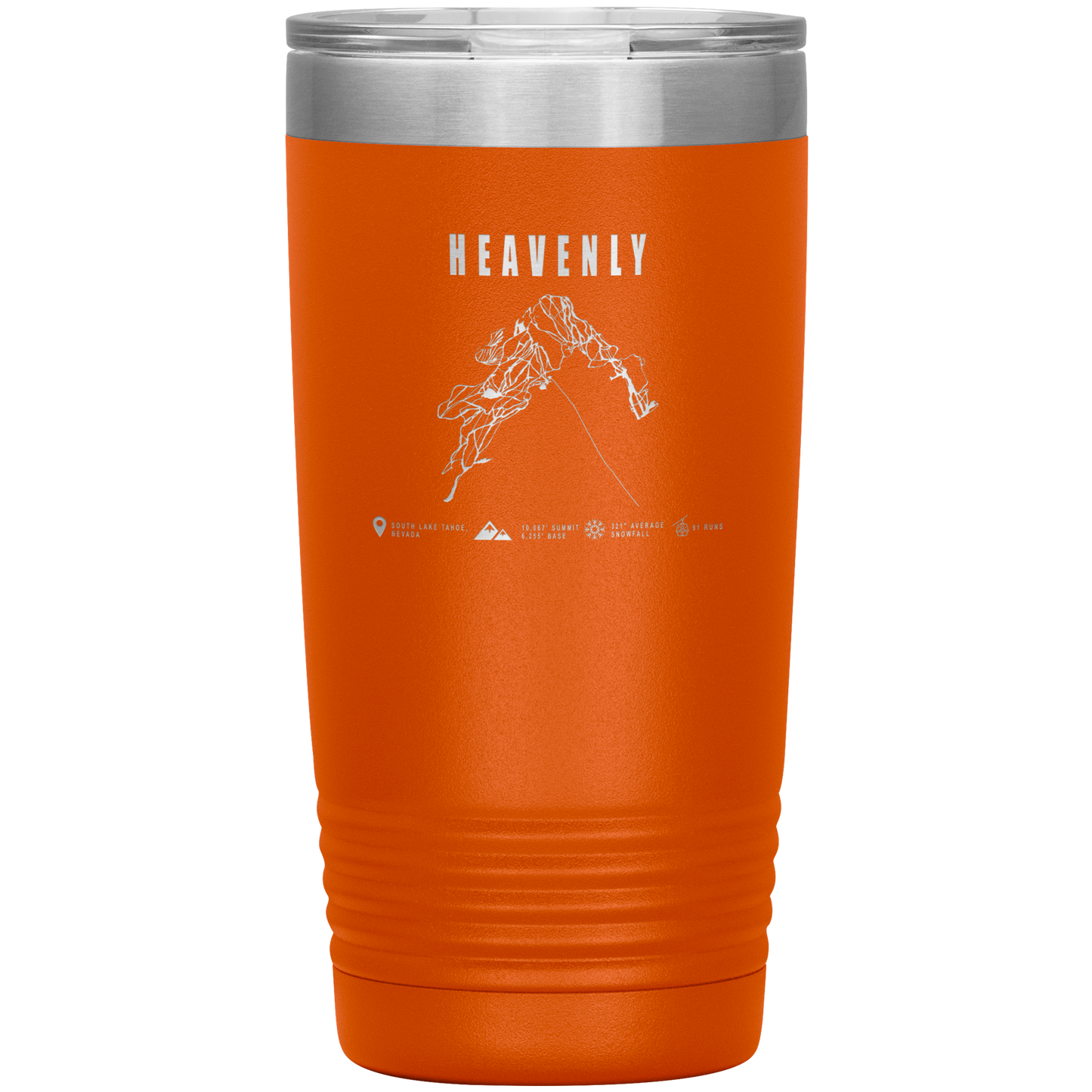 Heavenly, Nevada Ski Trail Map 20oz Tumbler - Powderaddicts