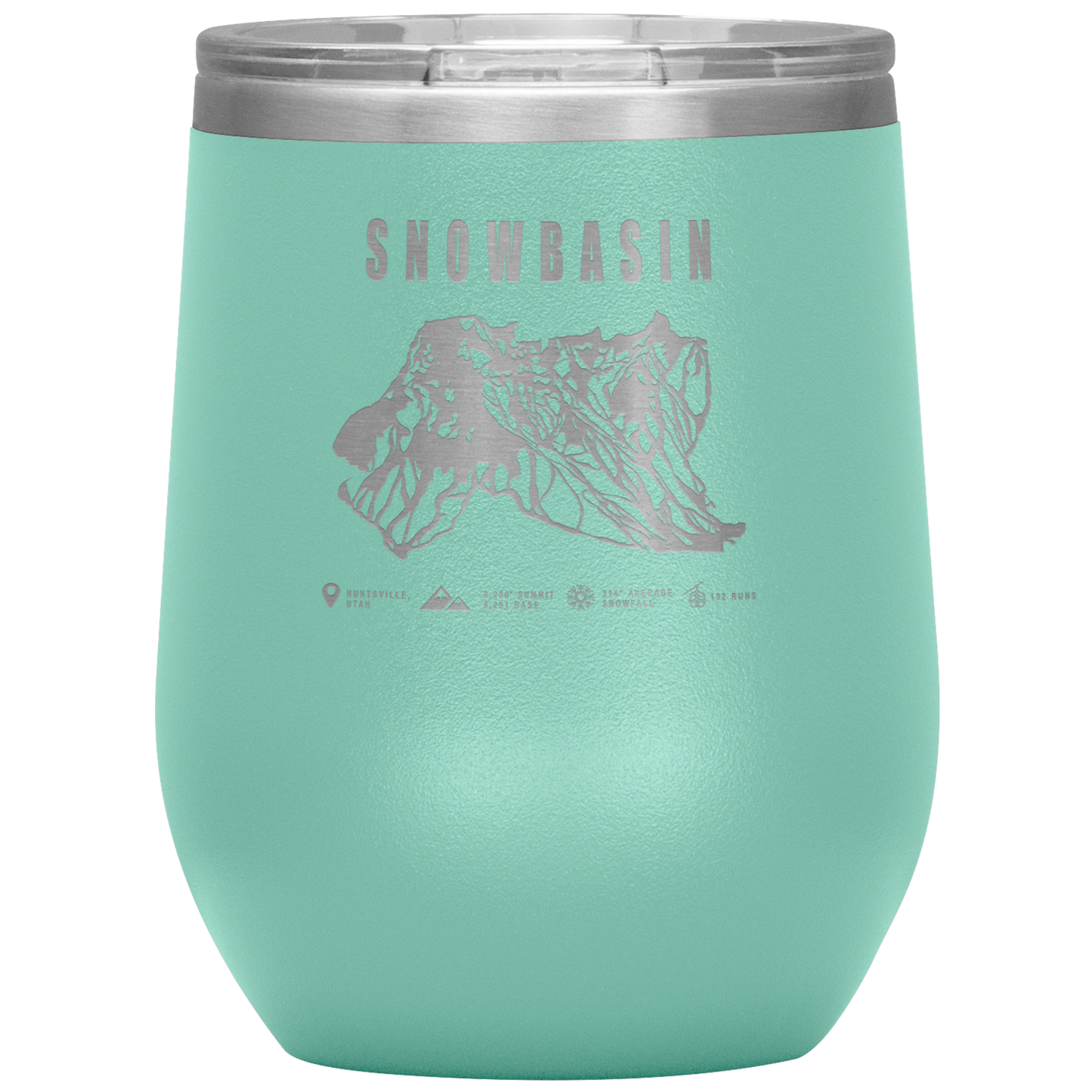 Snowbasin, Utah Ski Resort Wine 12oz Tumbler - Powderaddicts
