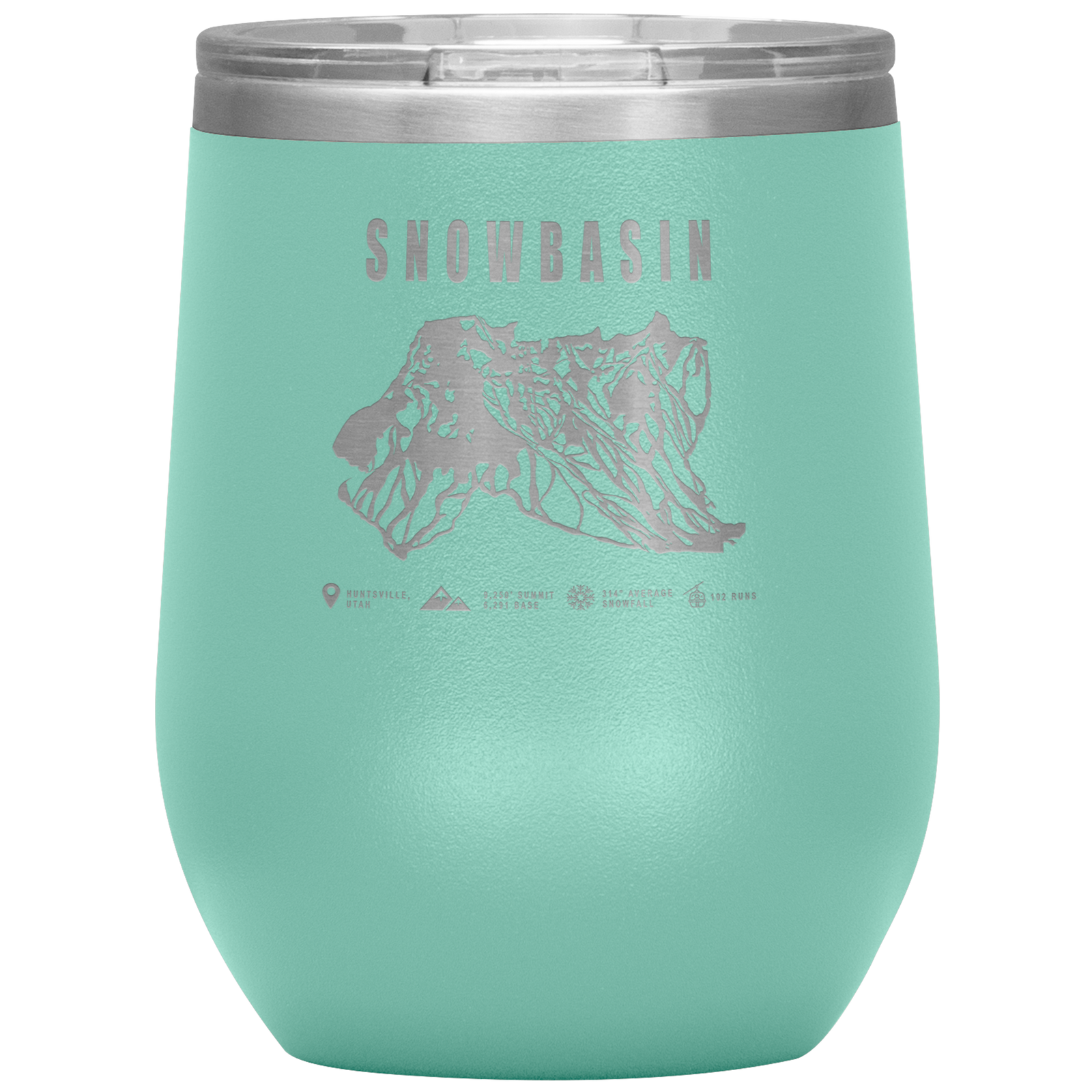Snowbasin, Utah Ski Resort Wine 12oz Tumbler - Powderaddicts