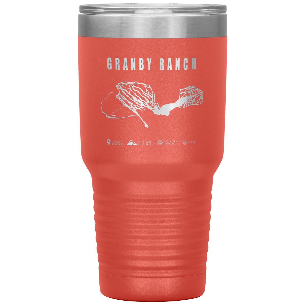 Granby Ranch Colorado Ski Trail Map 30oz Tumbler - Powderaddicts