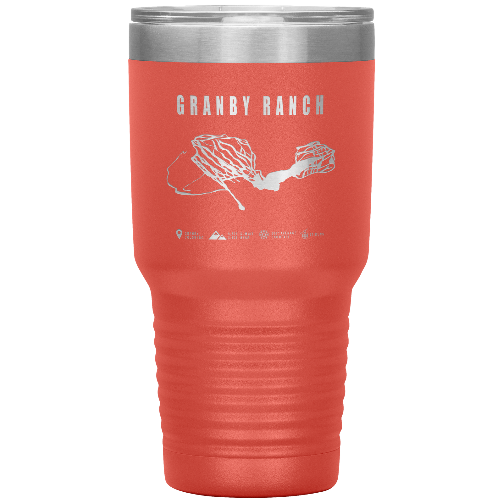 Granby Ranch Colorado Ski Trail Map 30oz Tumbler - Powderaddicts