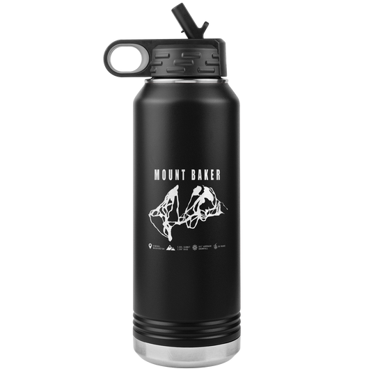 Mount Baker, Washington Ski Trail Map 32oz Water Bottle Tumbler - Powderaddicts