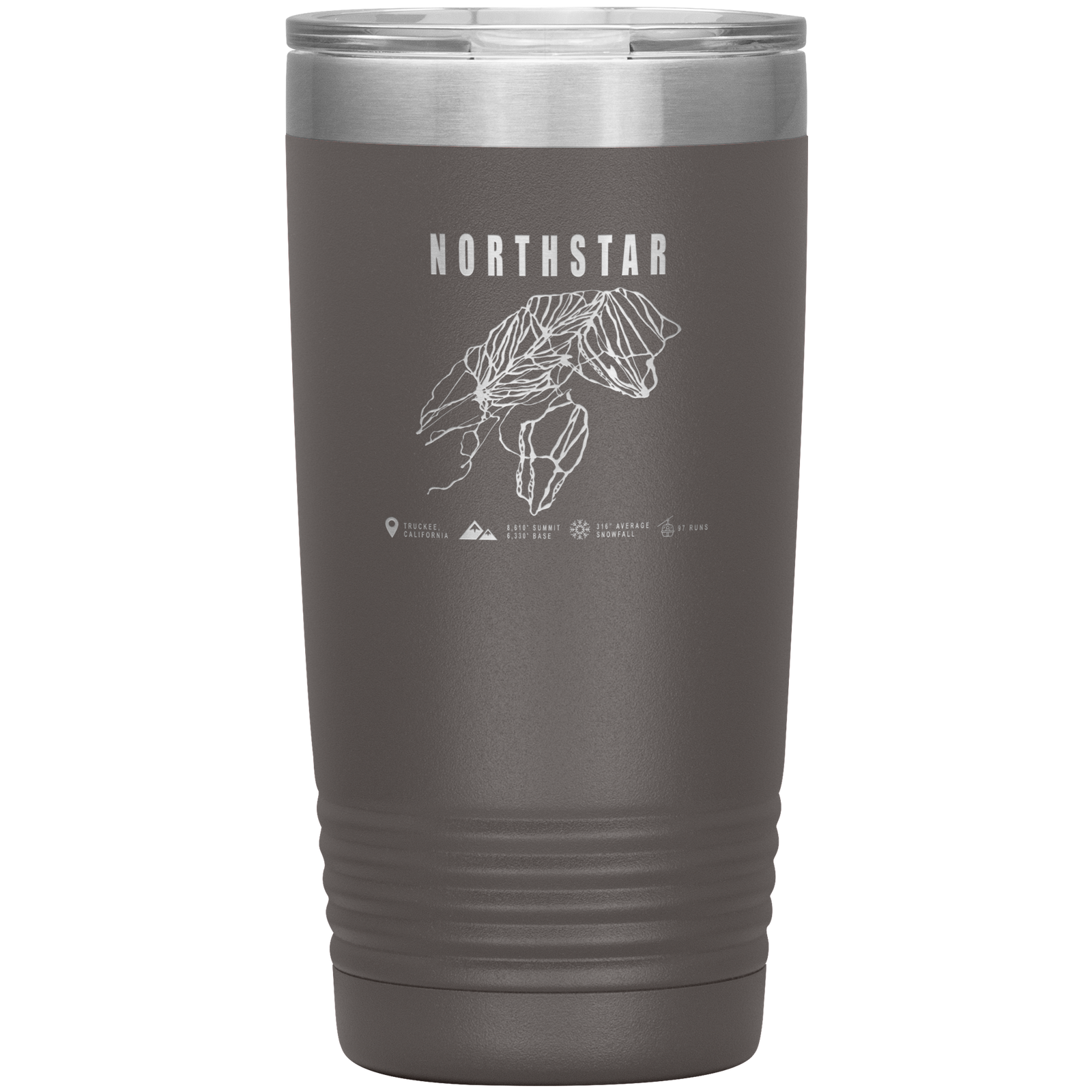 Northstar, California Ski Trail Map 20oz Tumbler - Powderaddicts