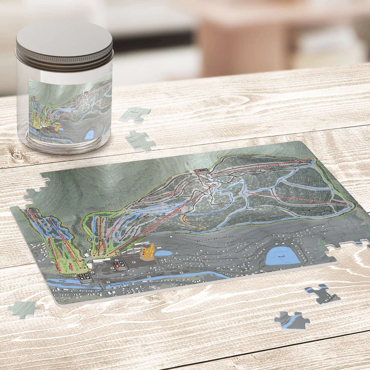 Hunter Mountain New York Ski Trail Map Puzzles - Powderaddicts