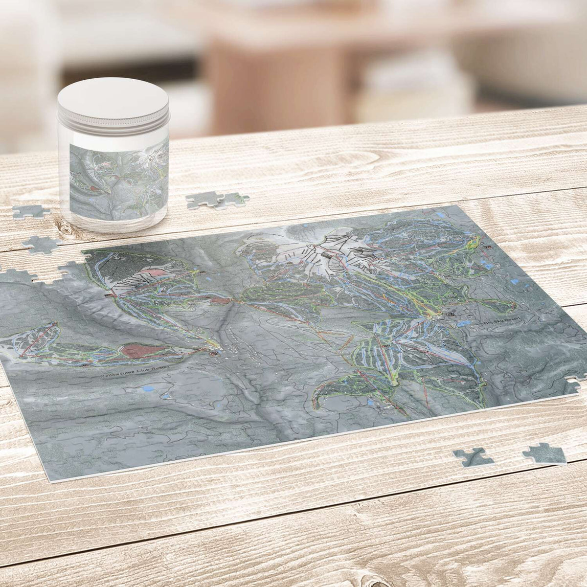 Big Sky Combo Montana Ski Trail Map Puzzle - Powderaddicts