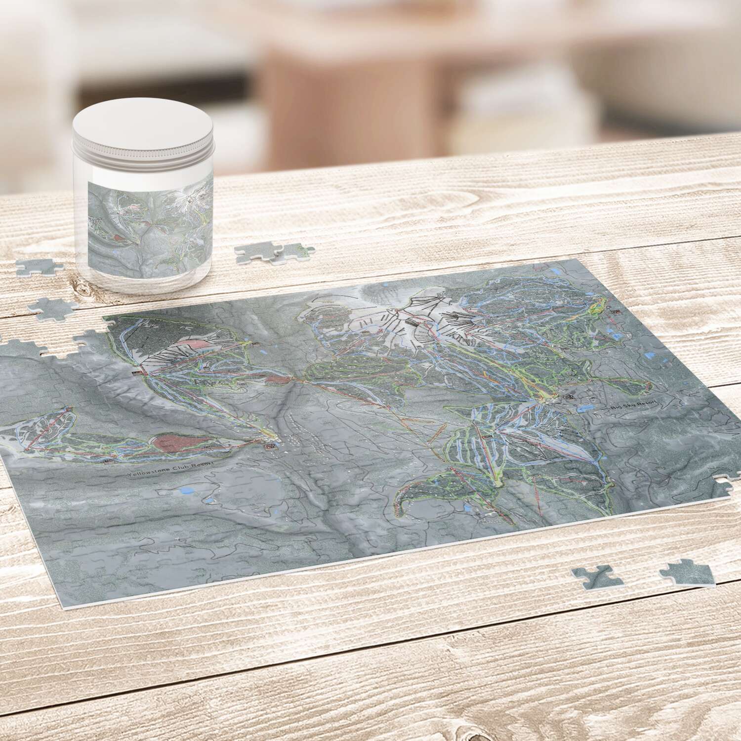 Big Sky Combo Montana Ski Trail Map Puzzle - Powderaddicts