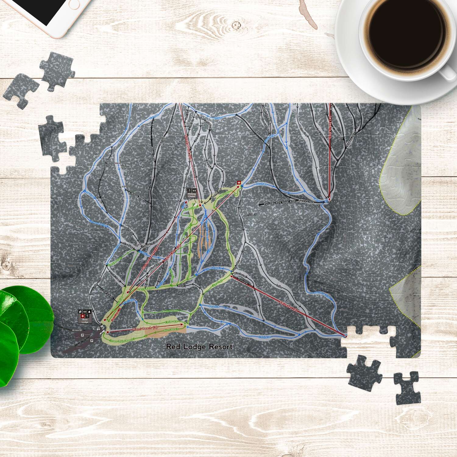 Red Lodge Montana Ski Trail Map Puzzle - Powderaddicts