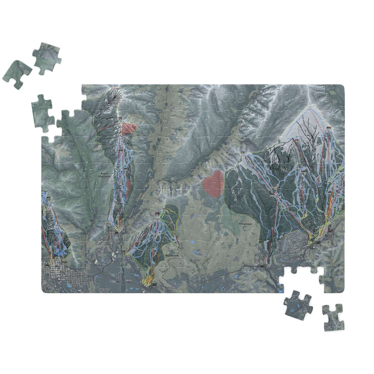 Aspen Snowmass, Colorado Ski Trail Map Puzzles - Powderaddicts