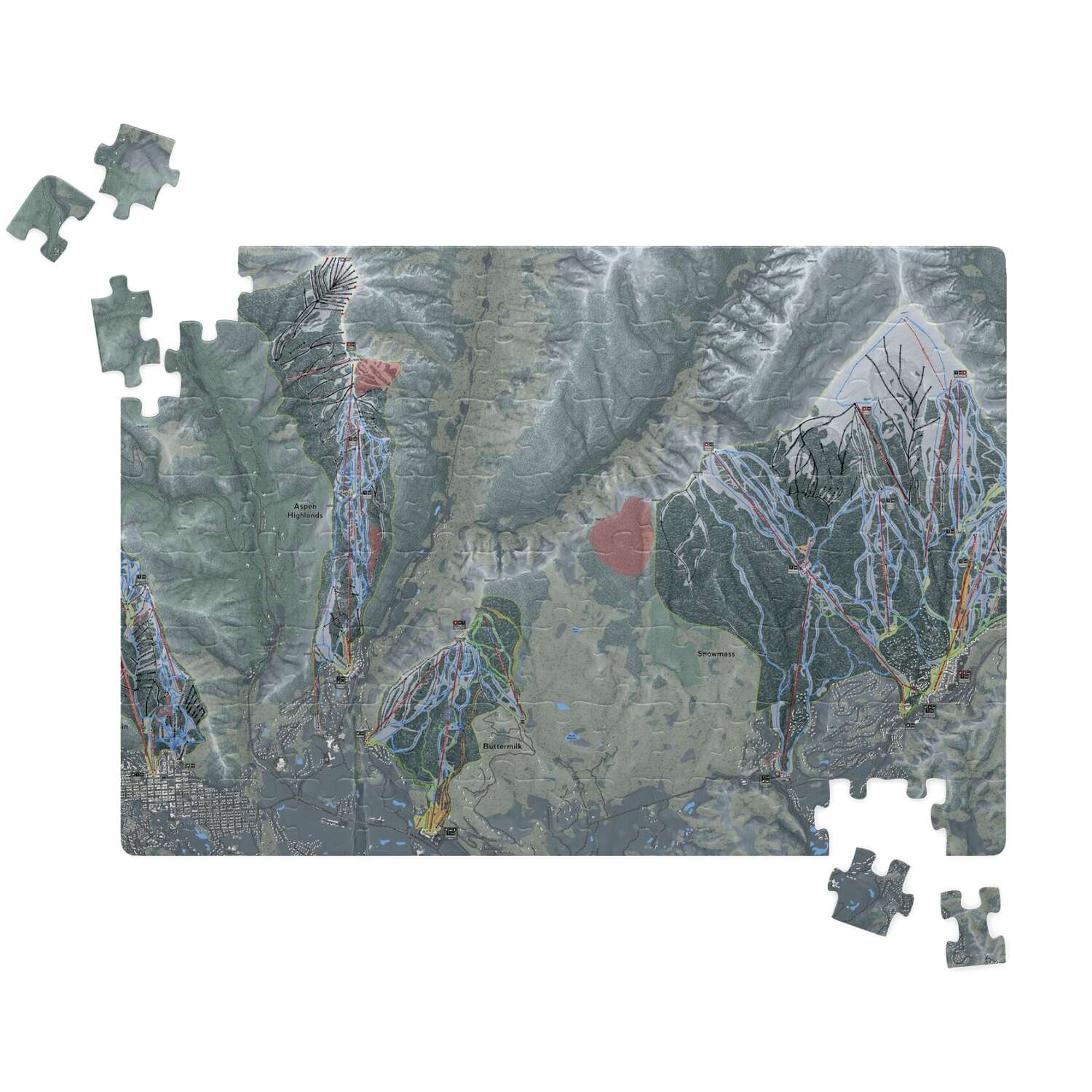 Aspen Snowmass, Colorado Ski Trail Map Puzzles - Powderaddicts