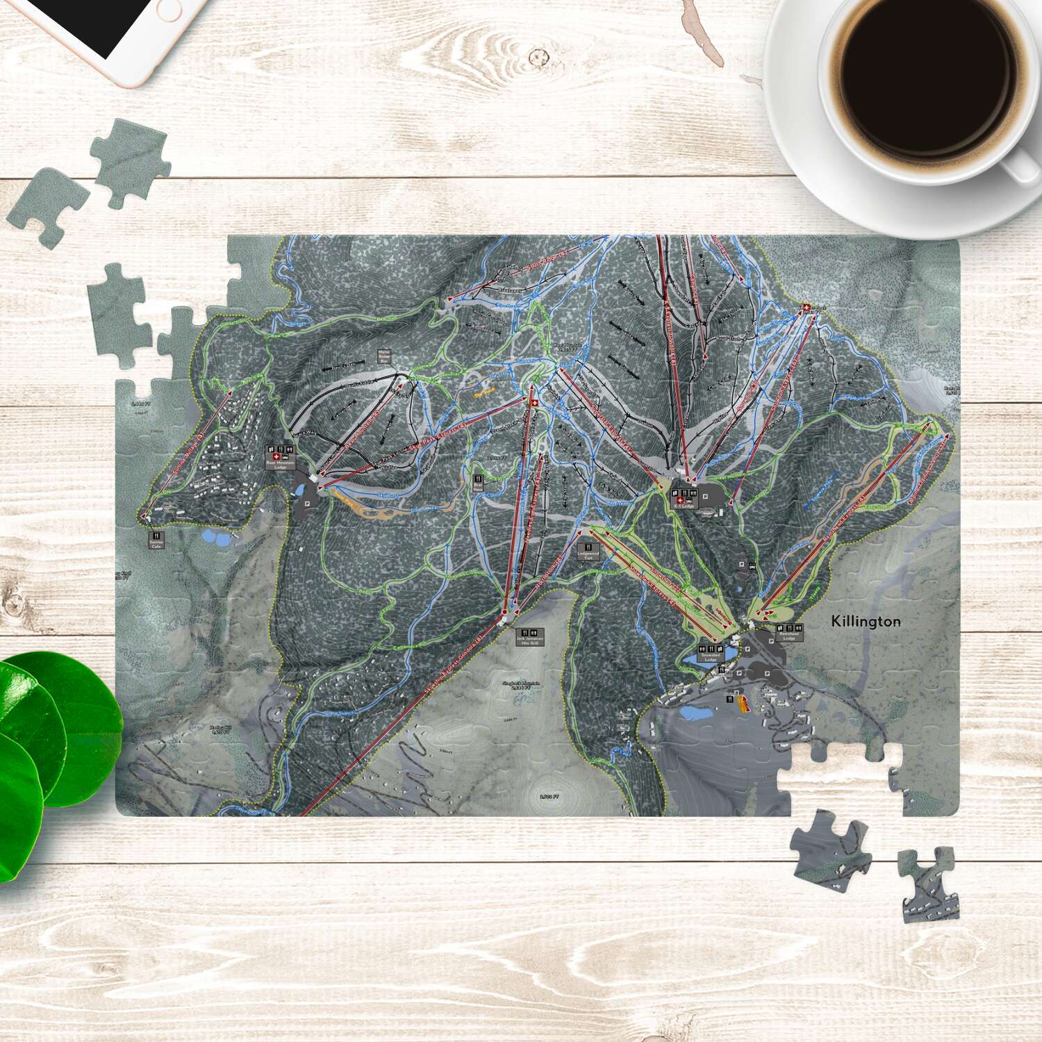 Killington Vermont Ski Trail Map Puzzle - Powderaddicts