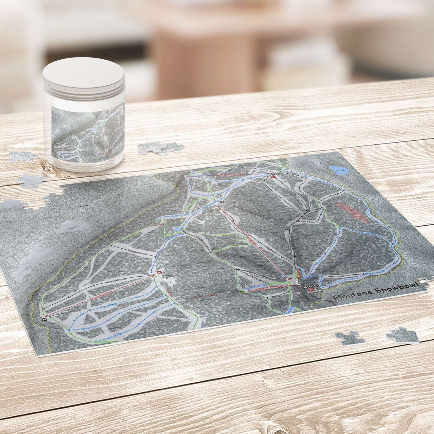 Montana Snowbowl Montana Ski Trail Map Puzzle - Powderaddicts