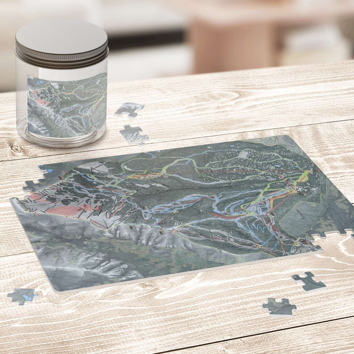 Telluride, Colorado Ski Trail Map Puzzle - Powderaddicts
