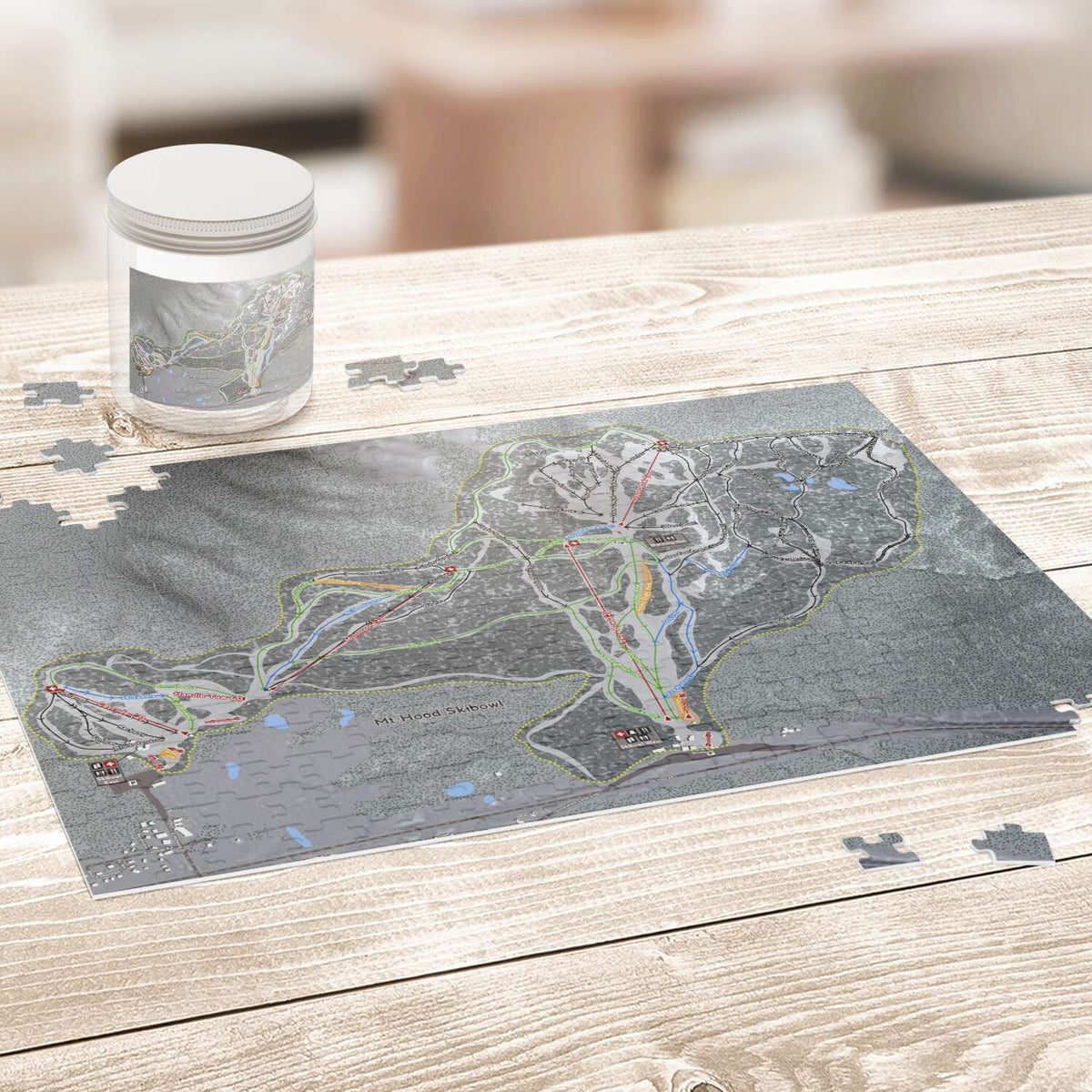 Mt Hood Skibowl Oregon Ski Trail Map Puzzle - Powderaddicts