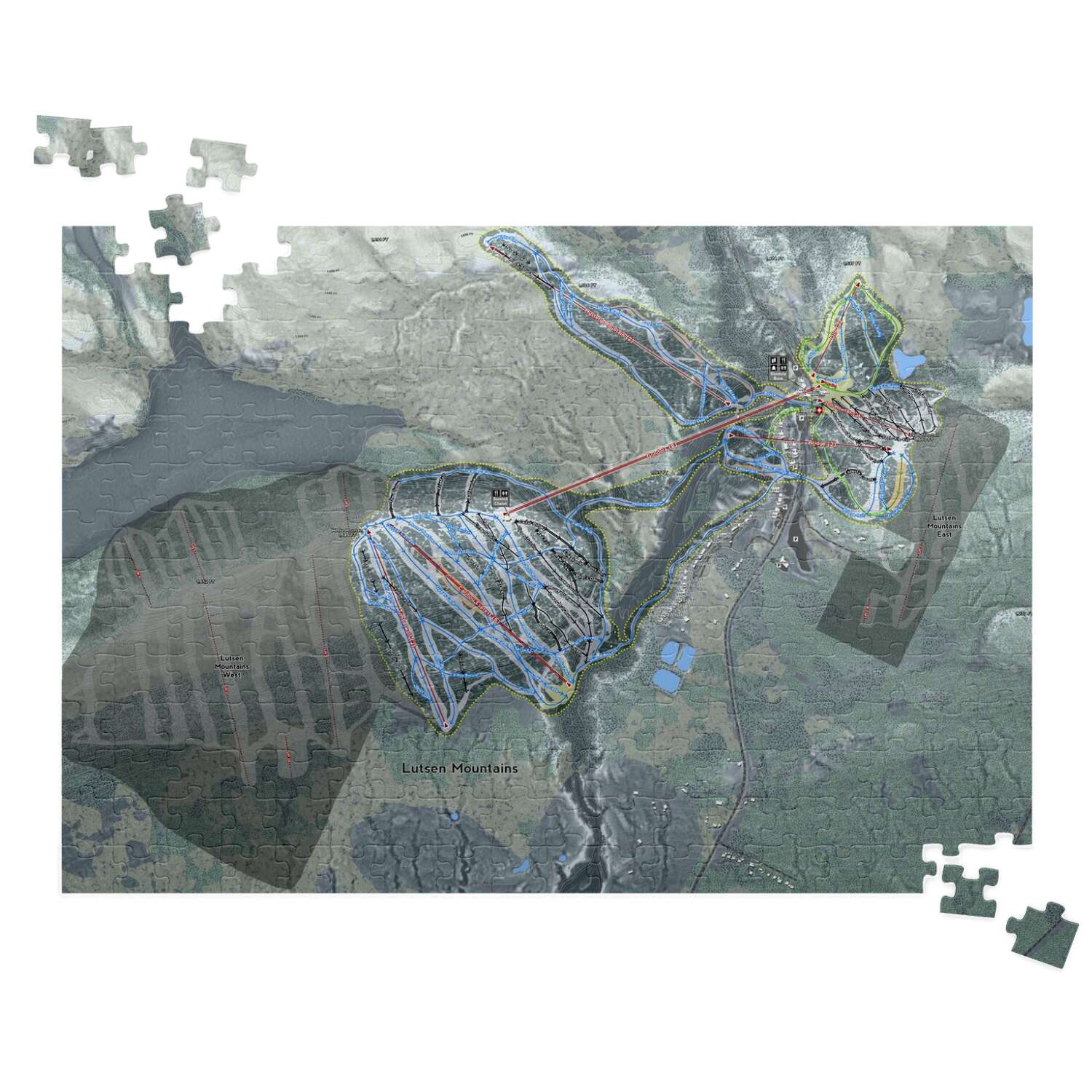 Lutsen Mountains Minnesota Ski Trail Map Puzzles - Powderaddicts