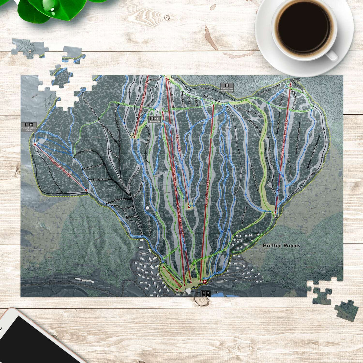 Bretton Woods New Hampshire Ski Trail Map Puzzles - Powderaddicts