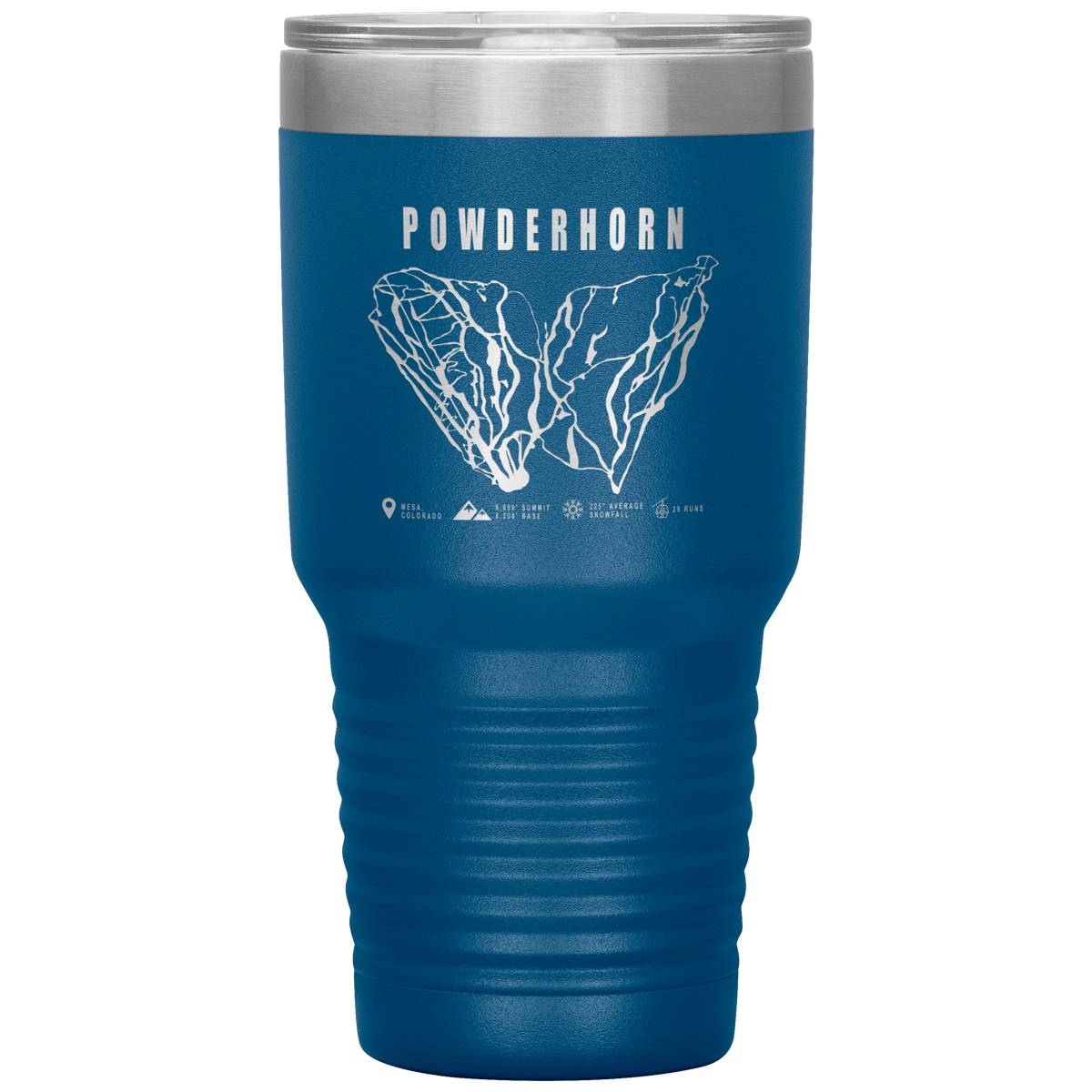 Powderhorn Colorado Ski Trail Map 30oz Tumbler - Powderaddicts