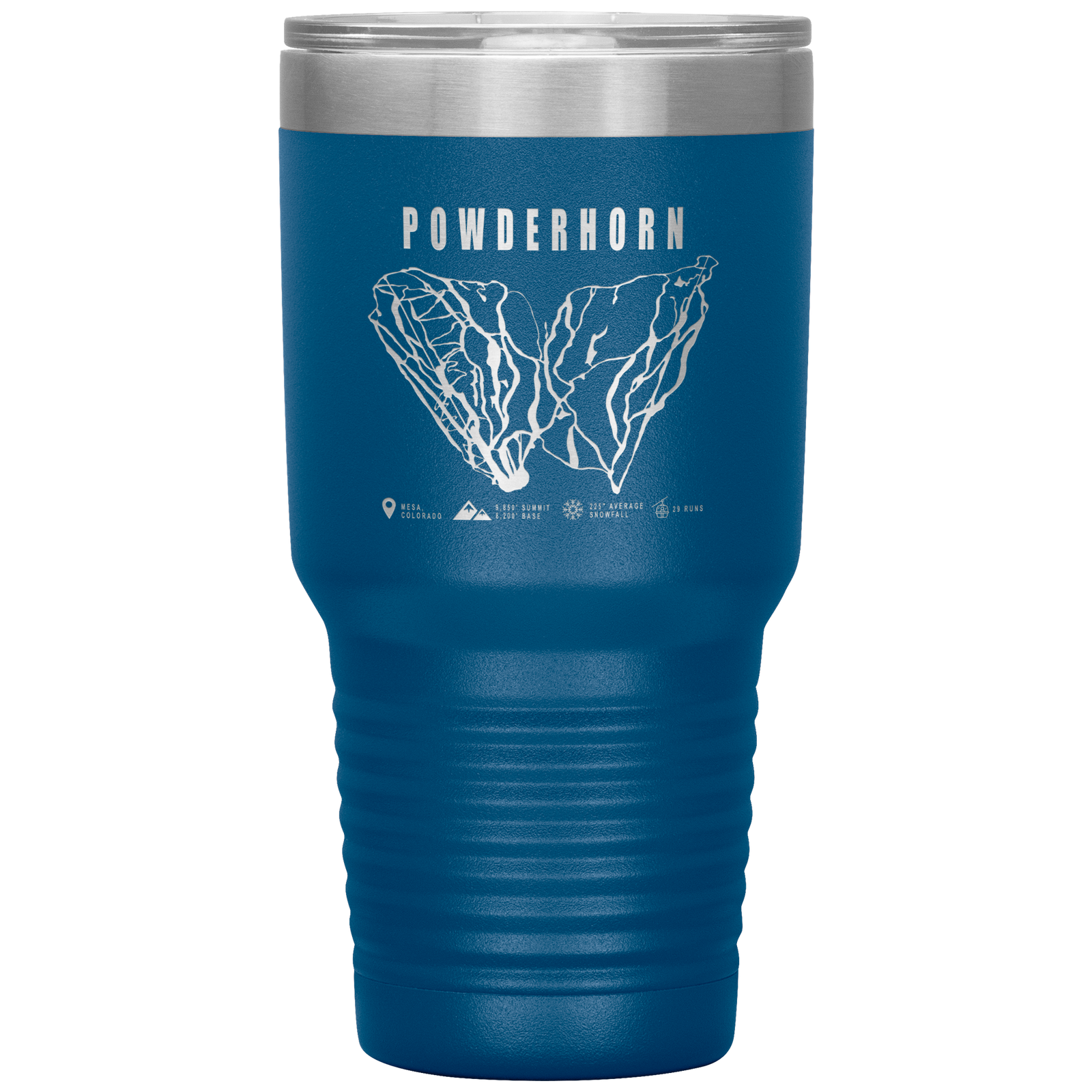 Powderhorn Colorado Ski Trail Map 30oz Tumbler - Powderaddicts