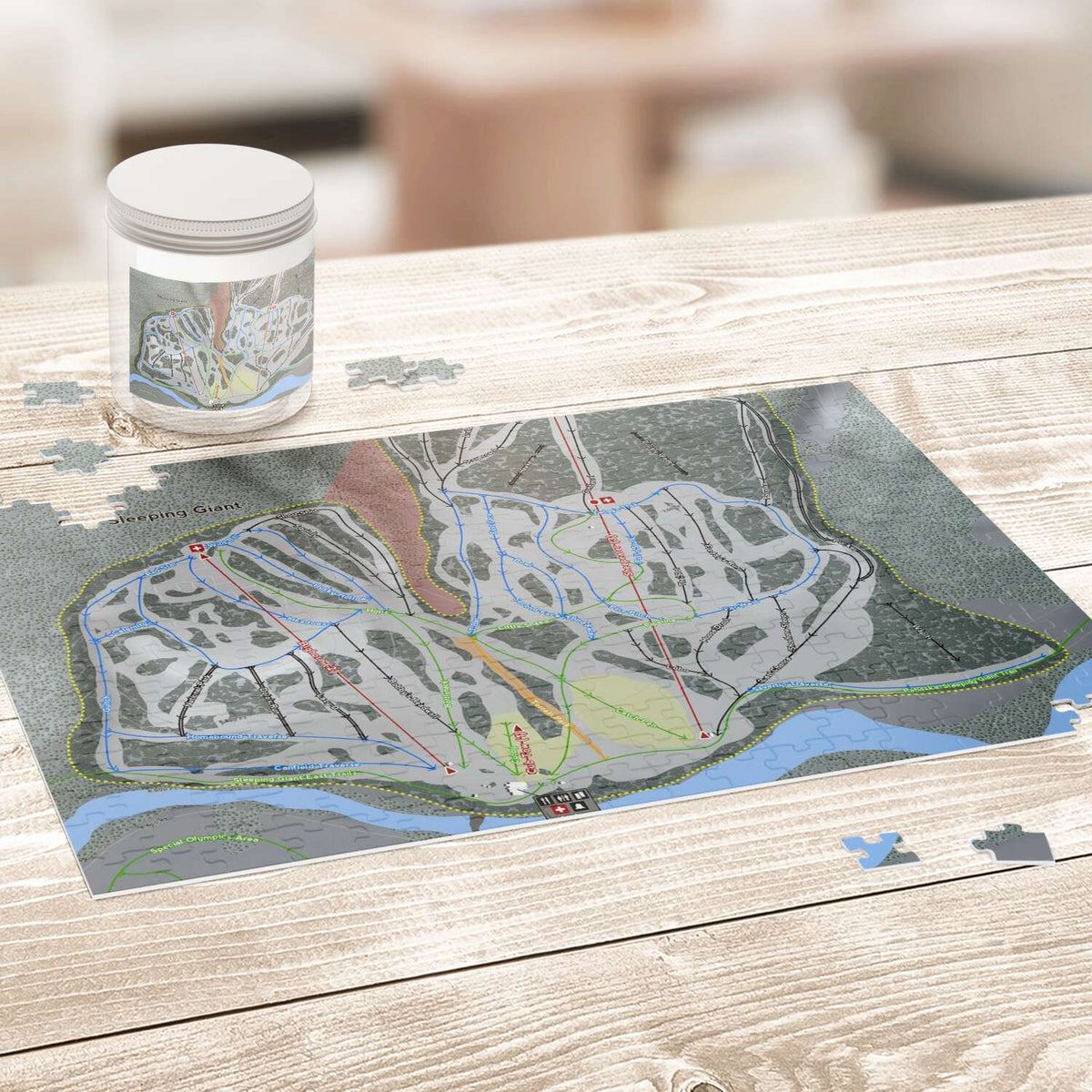 Sleeping Giant Wyoming Ski Trail Map Puzzle - Powderaddicts