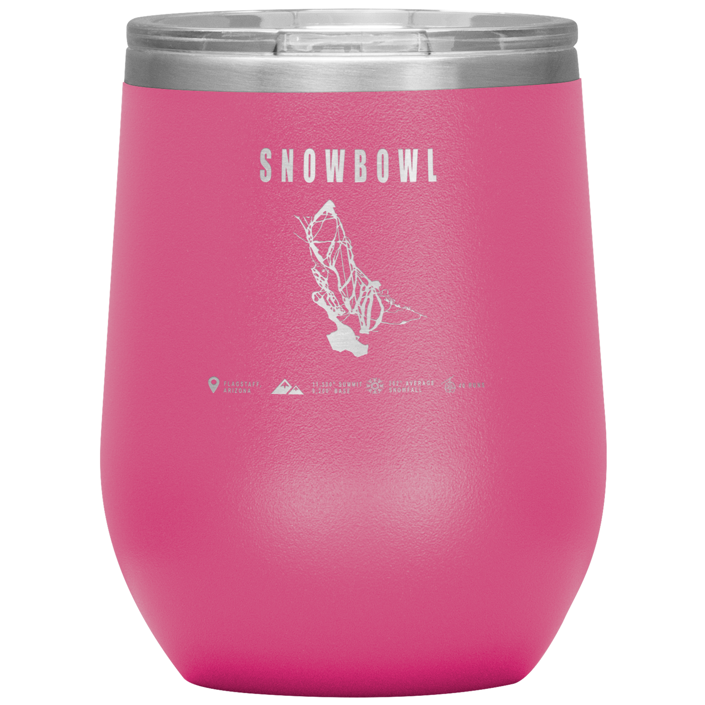 Snowbowl, Arizona Ski Trail Map Wine 12oz Tumbler - Powderaddicts