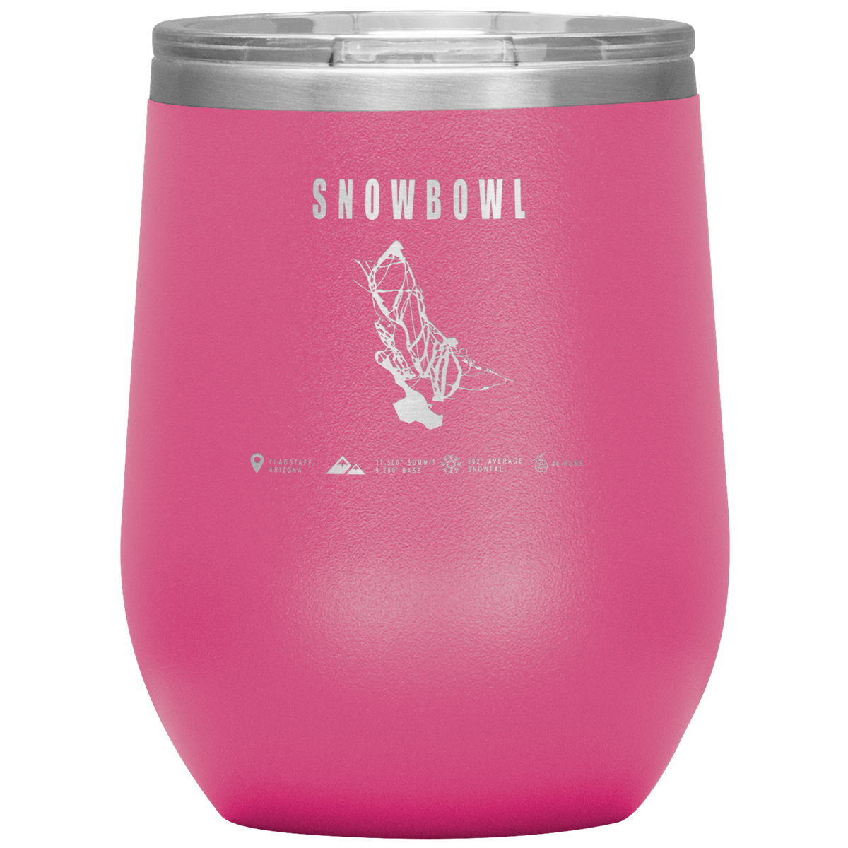 Snowbowl, Arizona Ski Trail Map Wine 12oz Tumbler - Powderaddicts