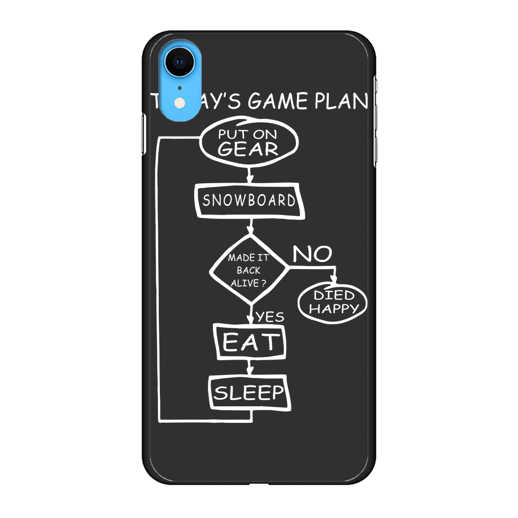 Today's Gameplan - Snowboarding Back Printed Black Hard Phone Case - Powderaddicts