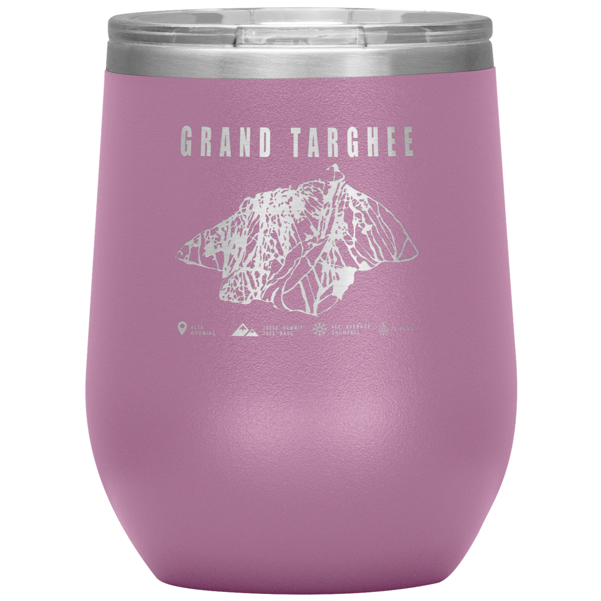 Grand Targhee Wyoming Ski Trail Map Wine 12oz Tumbler - Powderaddicts