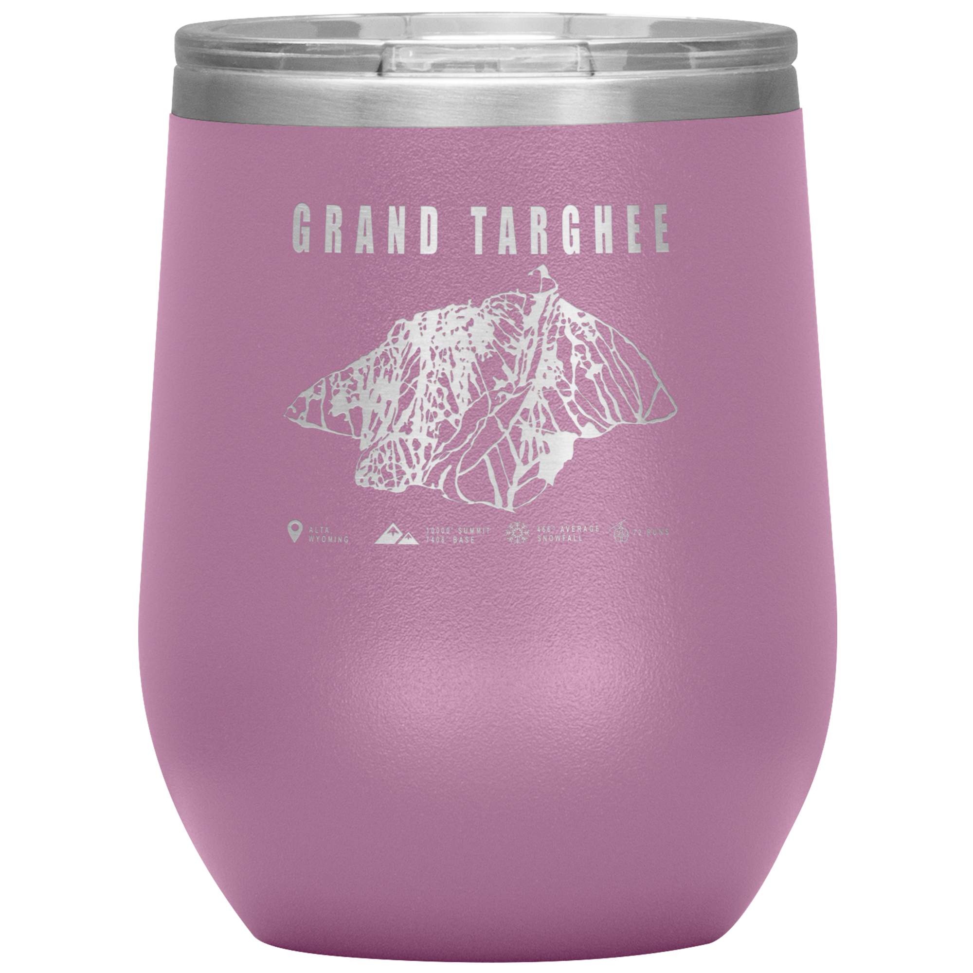Grand Targhee Wyoming Ski Trail Map Wine 12oz Tumbler - Powderaddicts