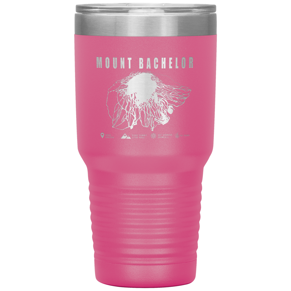 Mount Bachelor, Oregon Ski Trail Map 30oz Tumbler - Powderaddicts