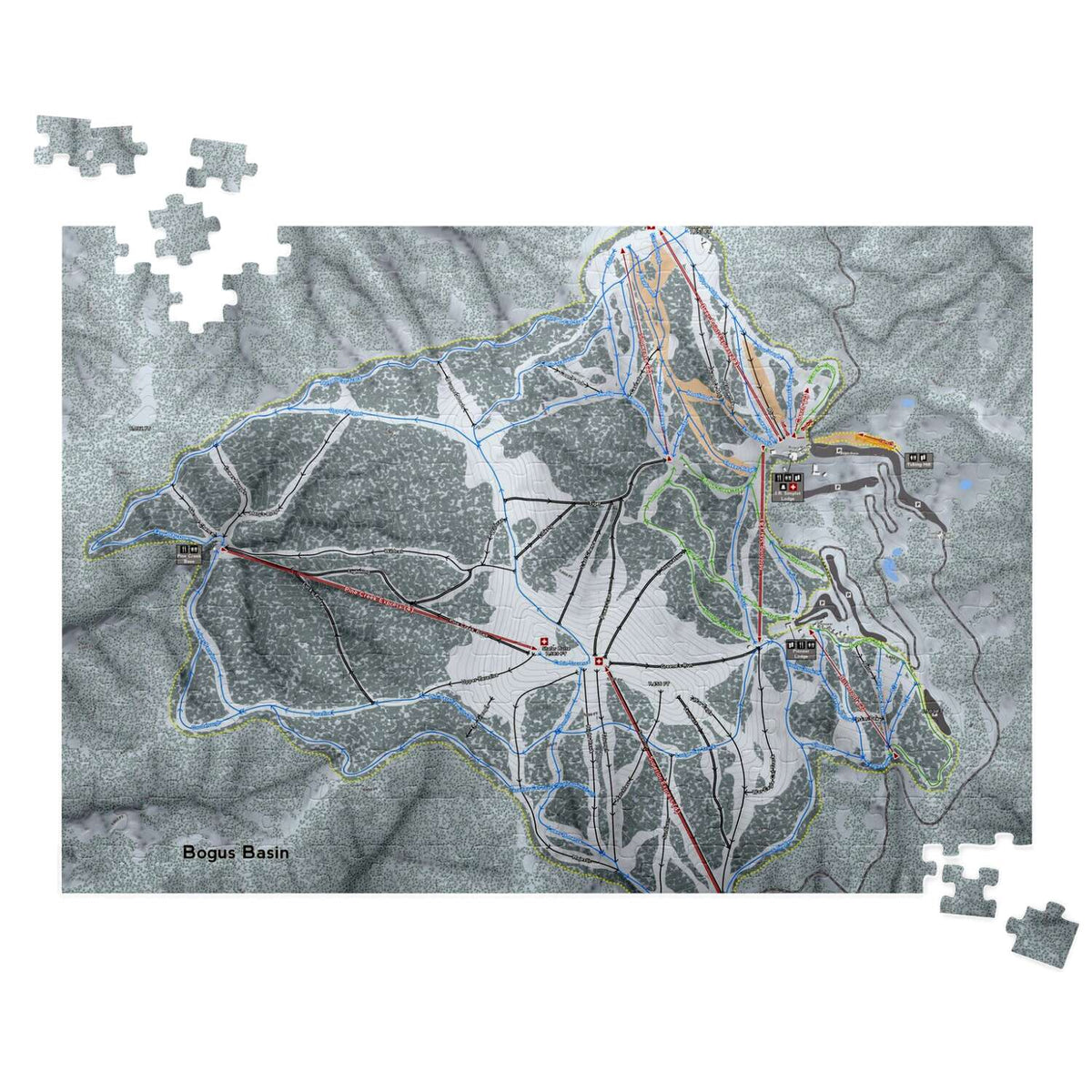 Bogus Basin Idaho Ski Trail Map Puzzle - Powderaddicts