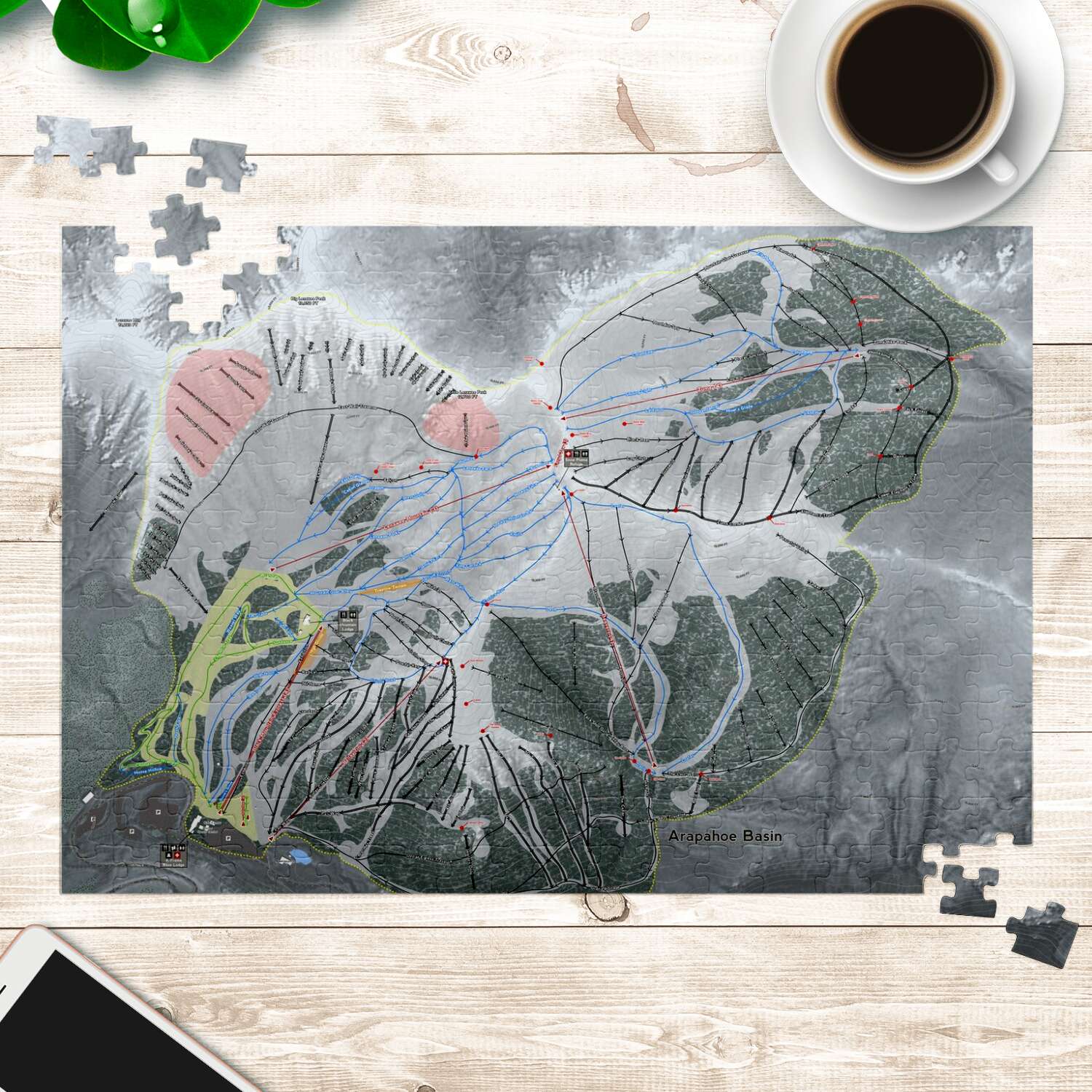 Arapahoe Basin, Colorado Ski Trail Map Puzzles - Powderaddicts