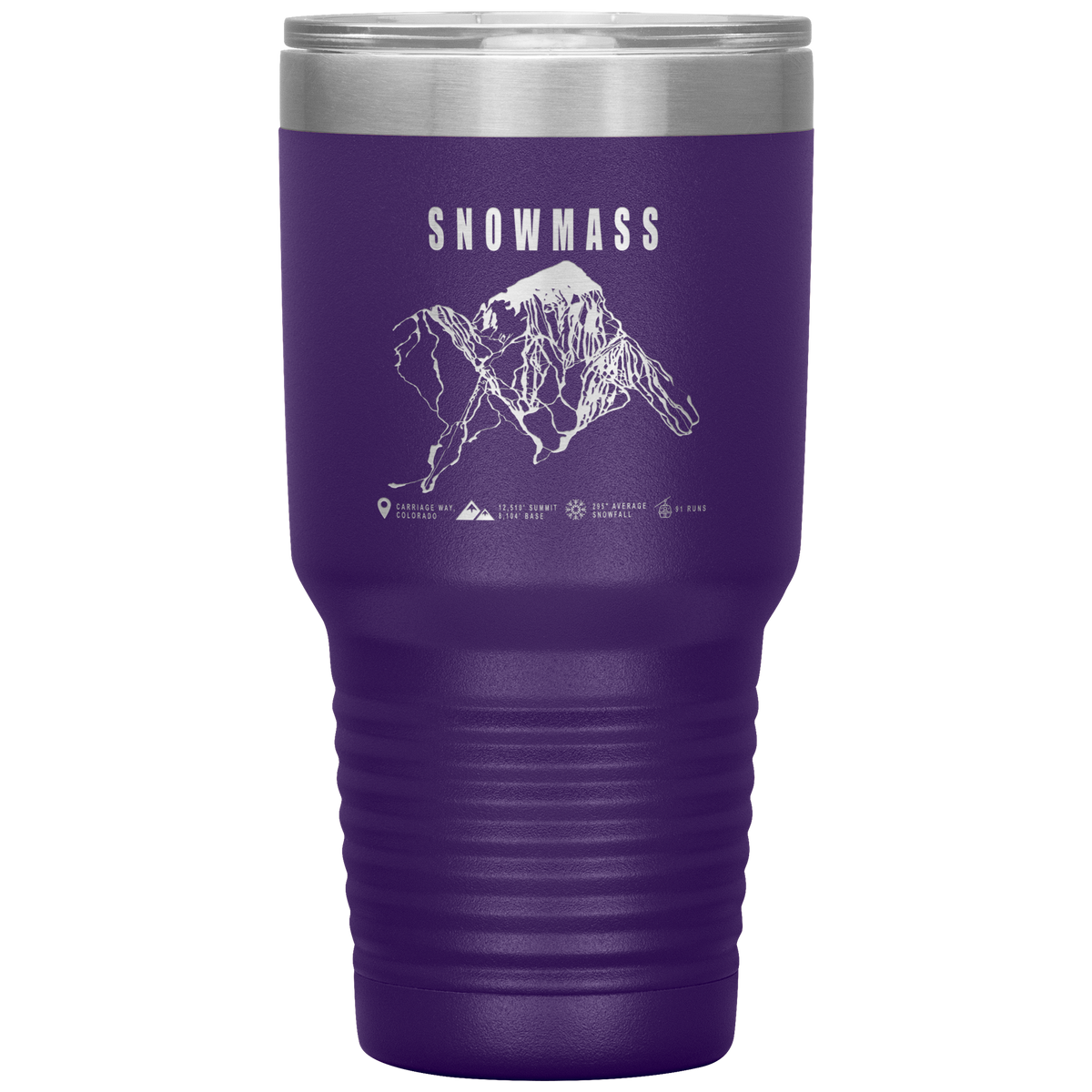 Snowmass Colorado Ski Trail Map 30oz Tumbler - Powderaddicts