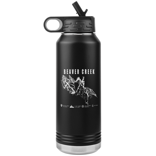 Beaver Creek Colorado Ski Trail Map 32oz Water Bottle Tumbler - Powderaddicts