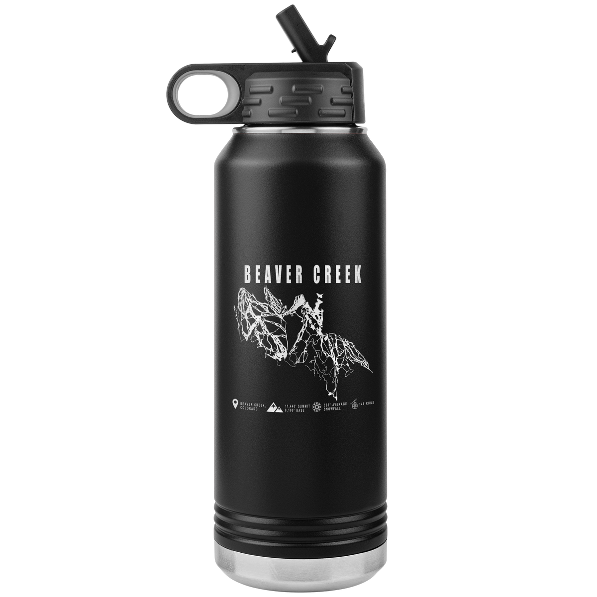Beaver Creek Colorado Ski Trail Map 32oz Water Bottle Tumbler - Powderaddicts