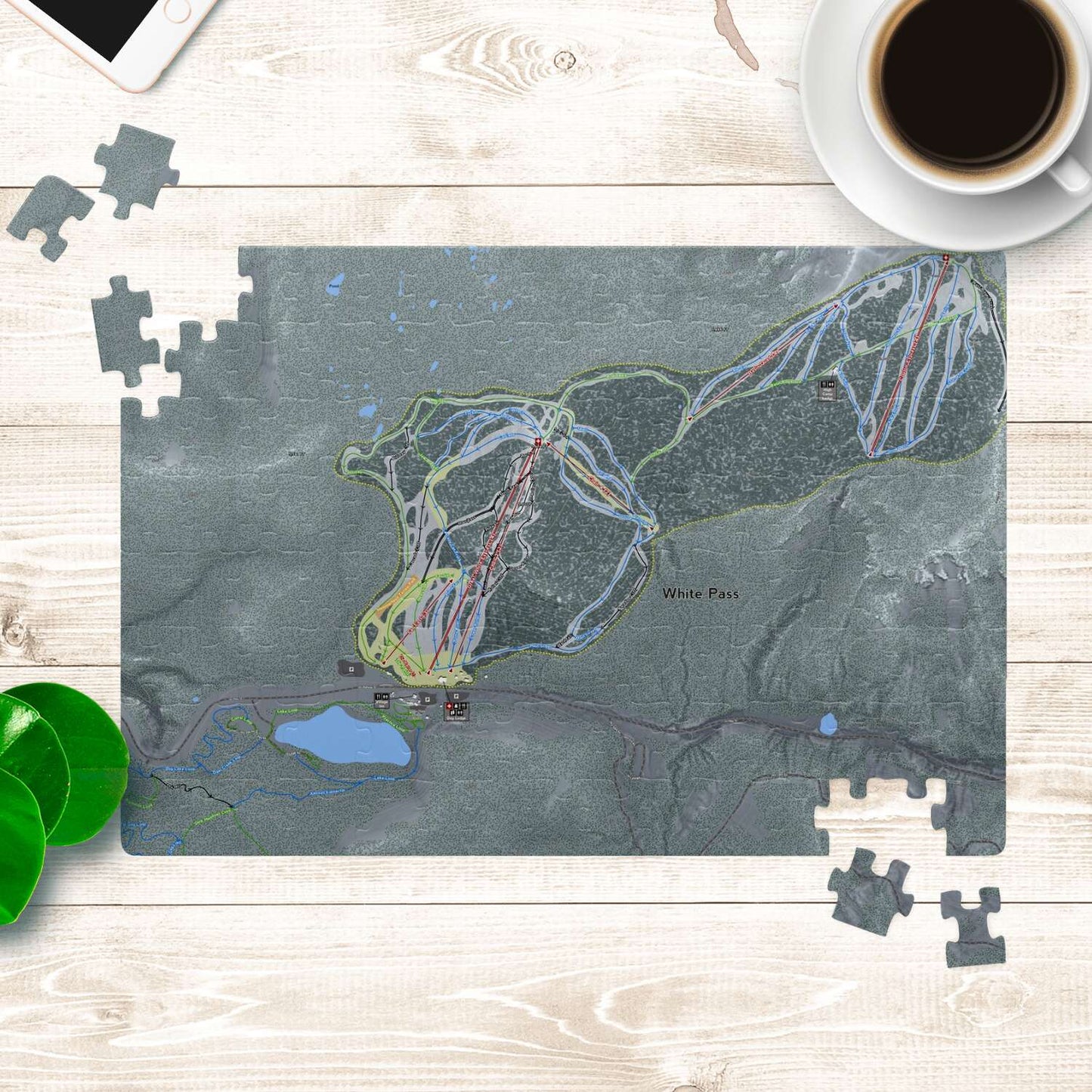 White Pass Washington Ski Map Resort Puzzle - Powderaddicts