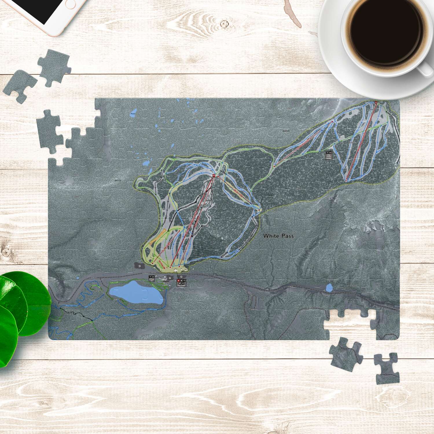 White Pass Washington Ski Map Resort Puzzle - Powderaddicts