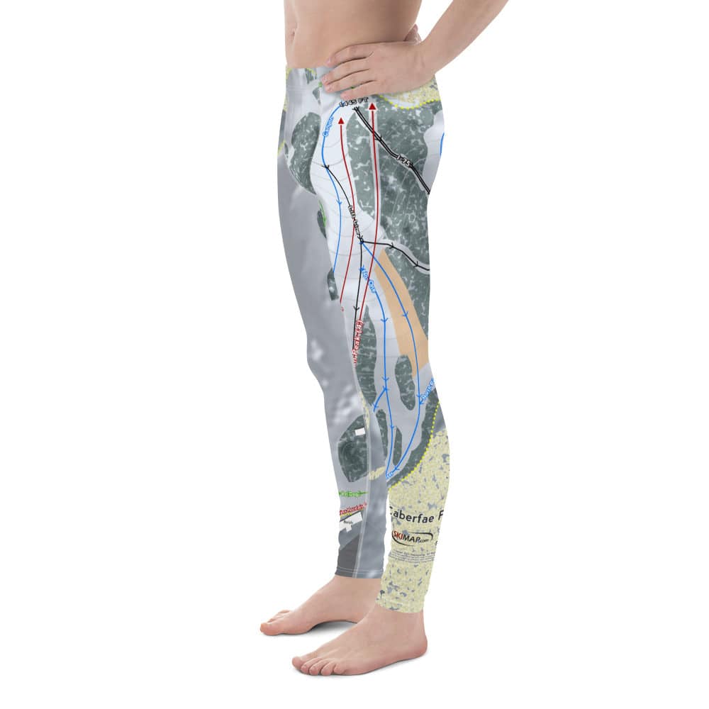 Caberfae Peaks, Michigan Ski Trail Map Men's Base Layer Bottom - Powderaddicts