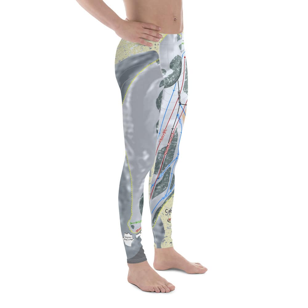 Caberfae Peaks, Michigan Ski Trail Map Men's Base Layer Bottom - Powderaddicts
