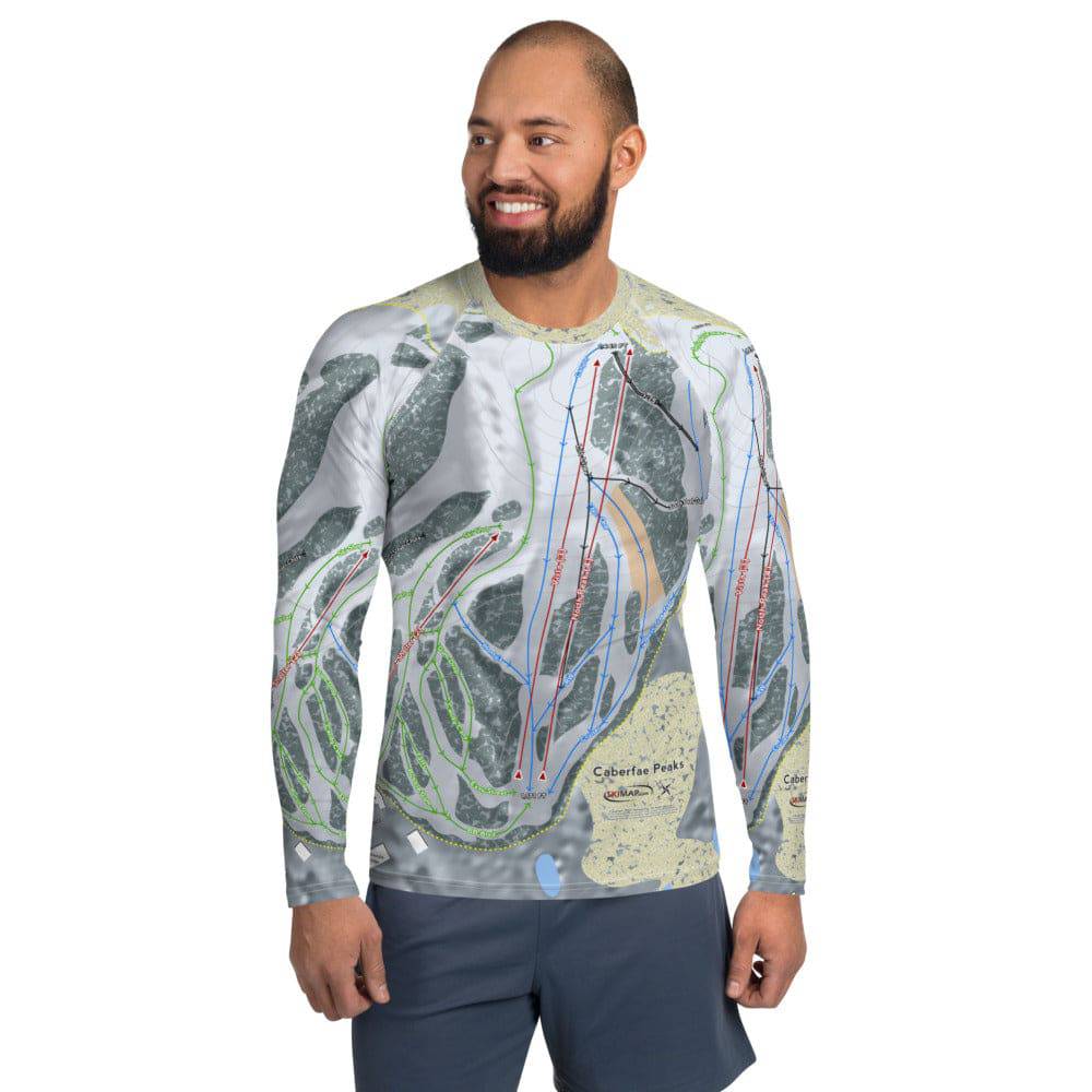 Caberfae Peaks, Michigan Ski Trail Map Men's Base Layer Top